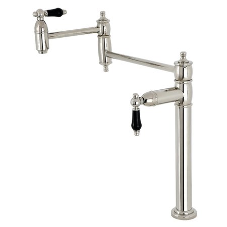 KINGSTON BRASS Deck Mount Pot Filler, Polished Nickel KS3706PKL